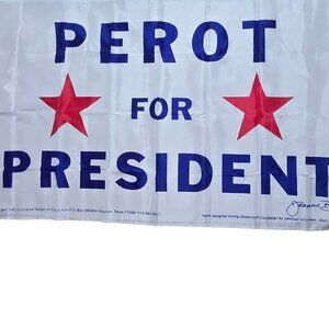 Ross Perot For President 1992 Campaign Flag Vintage Presidential Political 90s